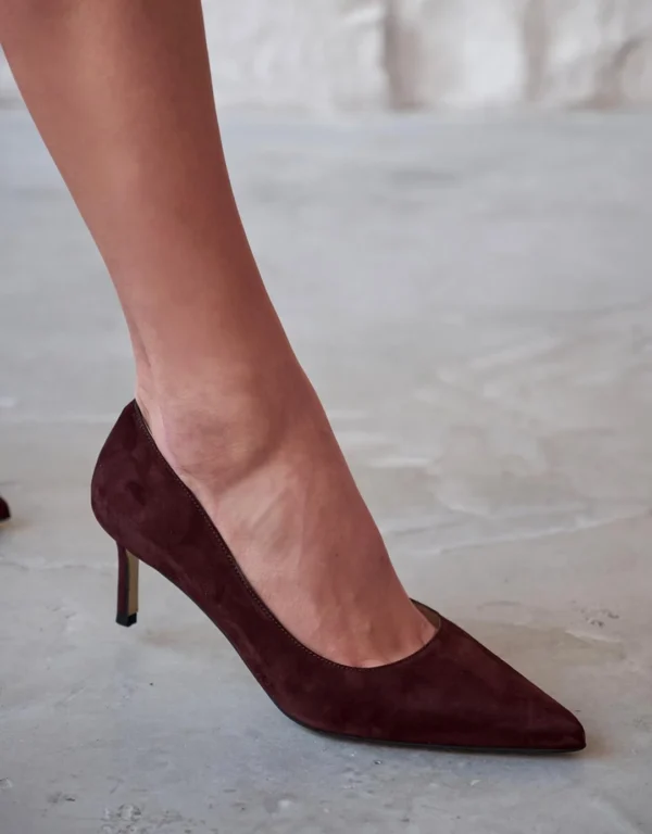SİSTA 5 CM BORDO SÜET STİLETTO